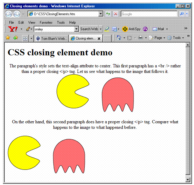 Closing Tag Demo