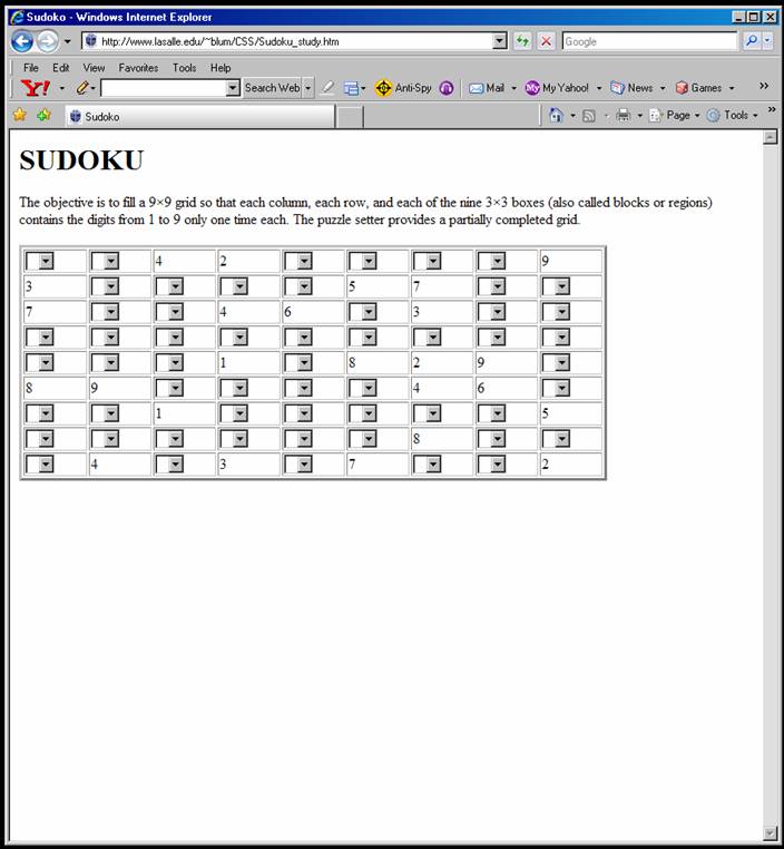 Sudoku with border