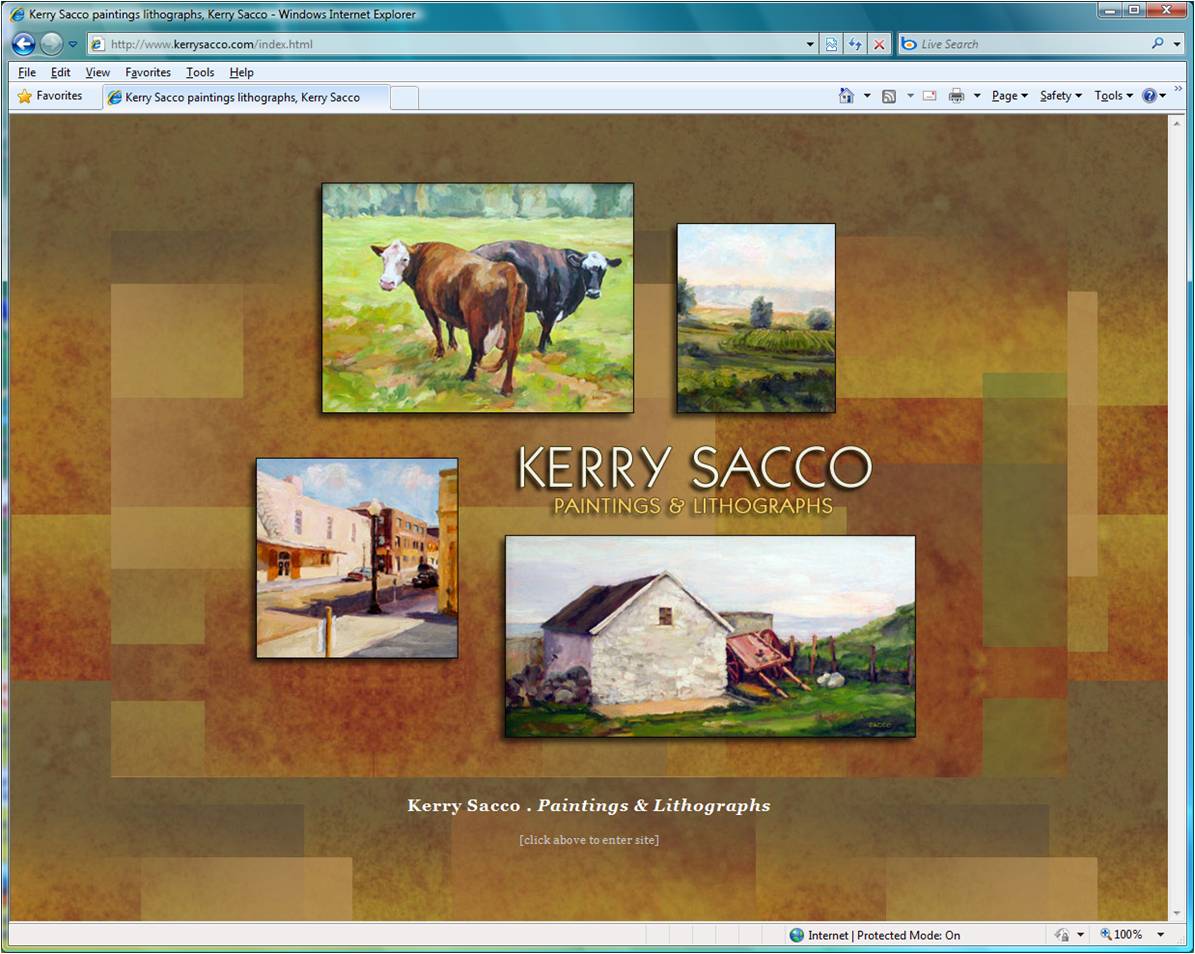 Kerry Sacco webpage screen capture