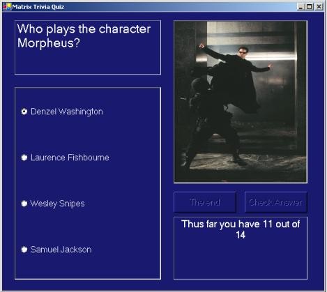 Matrix Quiz Screen capture 1