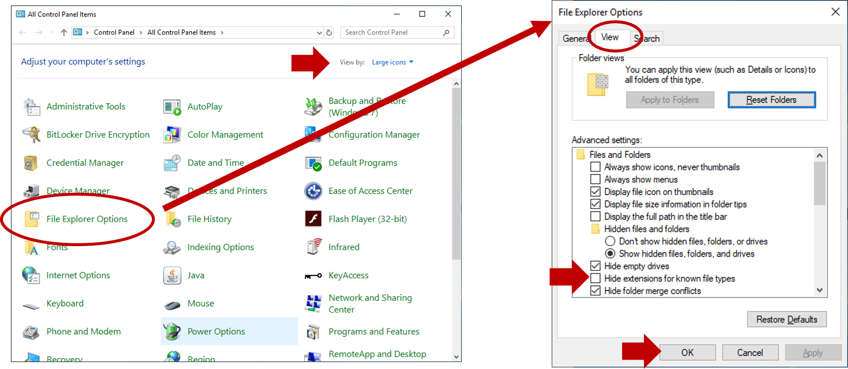 Viewing file extensions