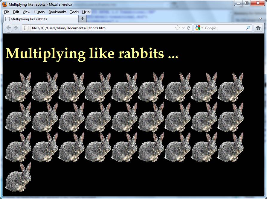 Multiplying like rabbits screen capture