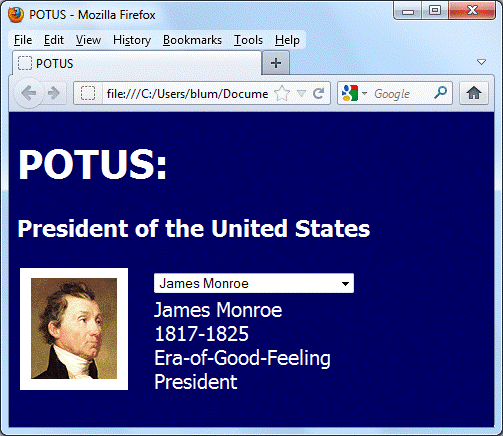 Presidents Screen Capture