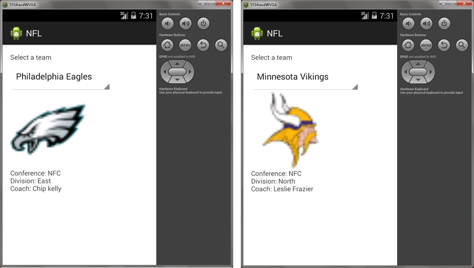 NFL Android App Screen Capture