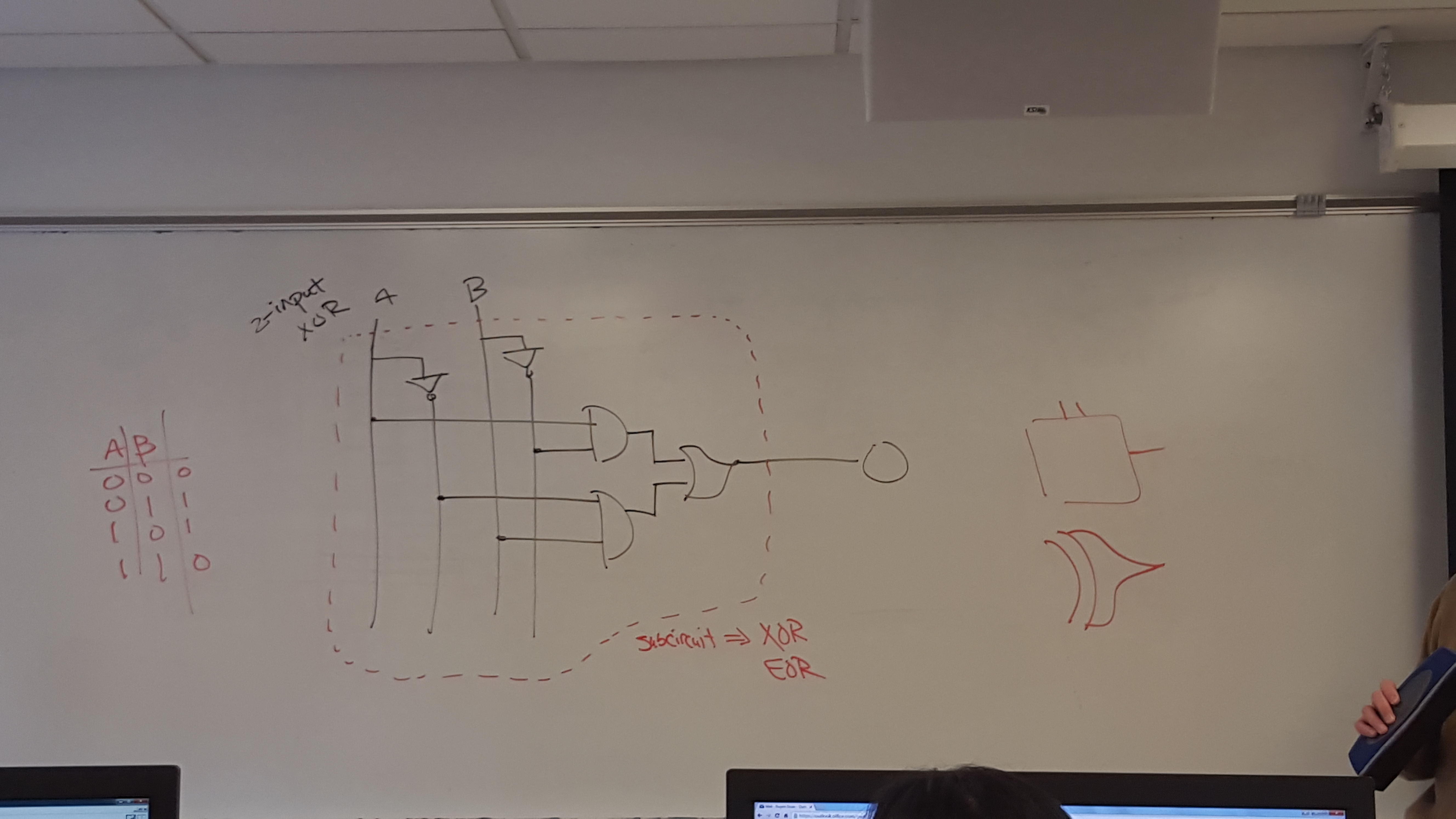 XOR photo of white board