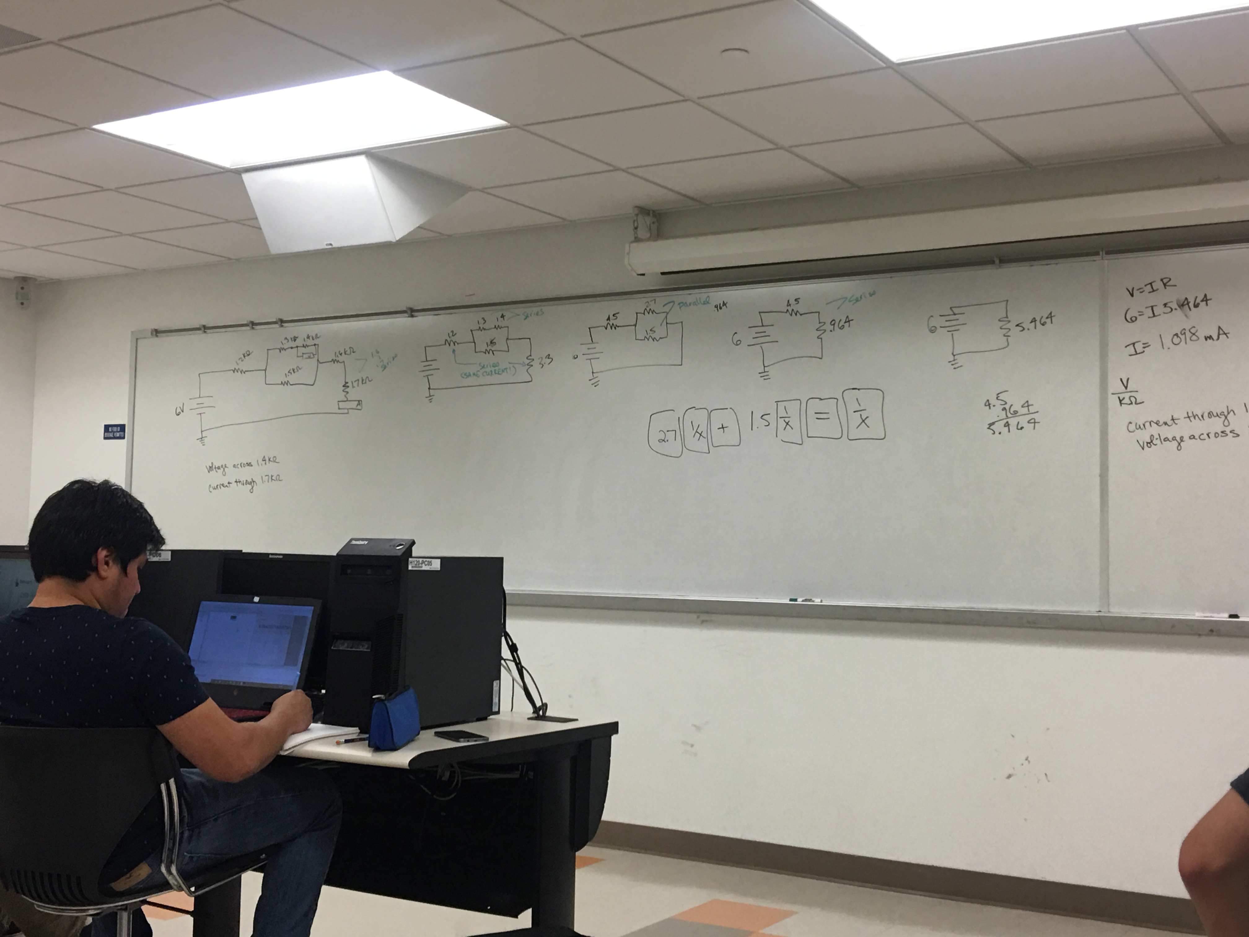 combination of resistors at white board