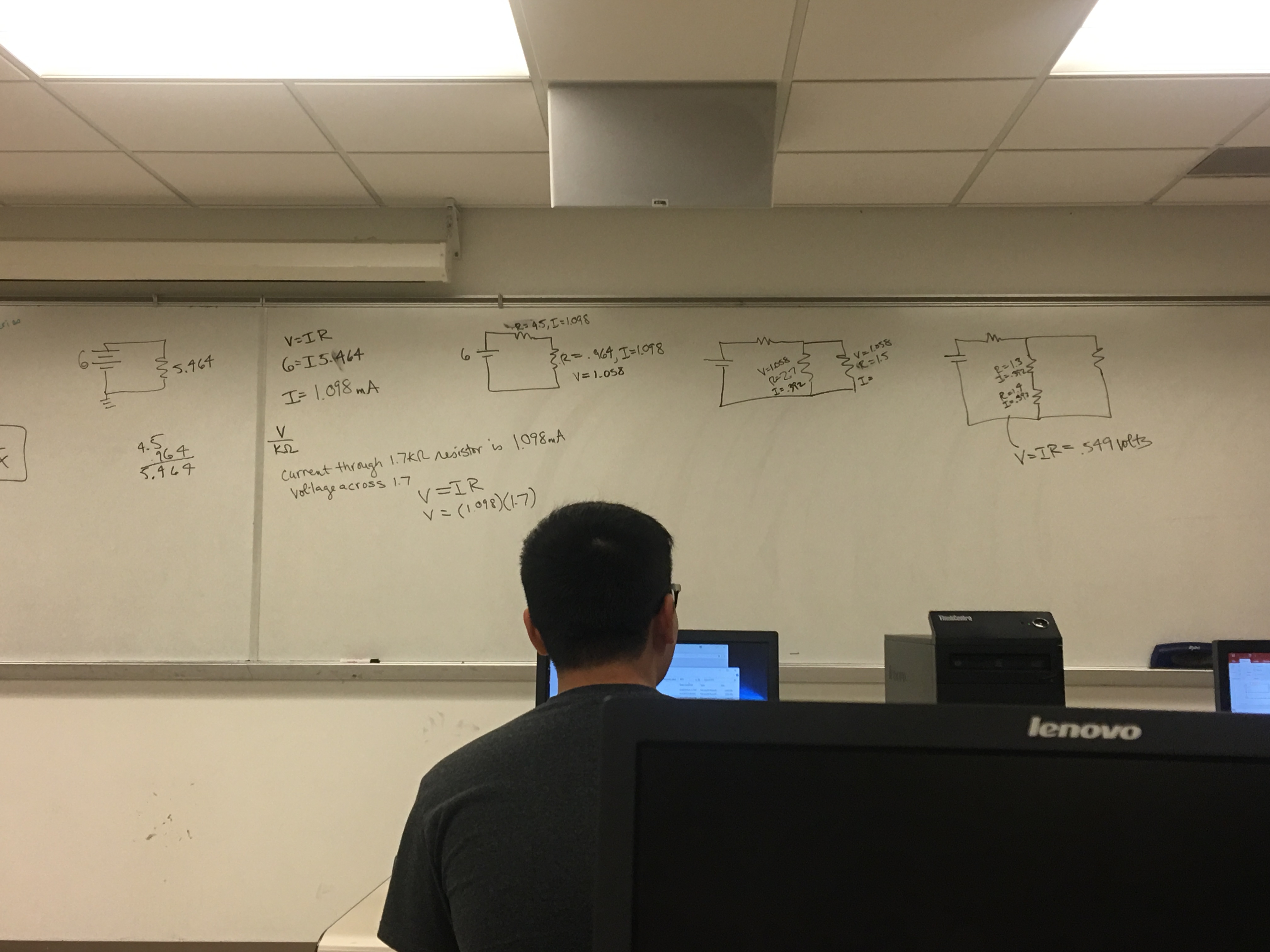 combination of resistors at white board