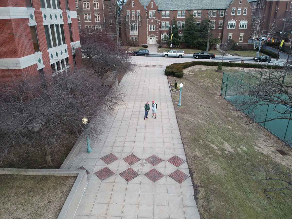 Drone Picture of me and Jose Fontano at the La Salle Library - Taken with DJI Spark